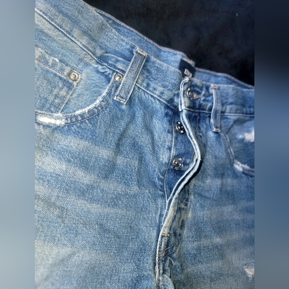 🤩❤️‍🔥 Edwin Distressed CAI Short Cut Off Jean Shorts Sz 27 - Picture 2 of 10